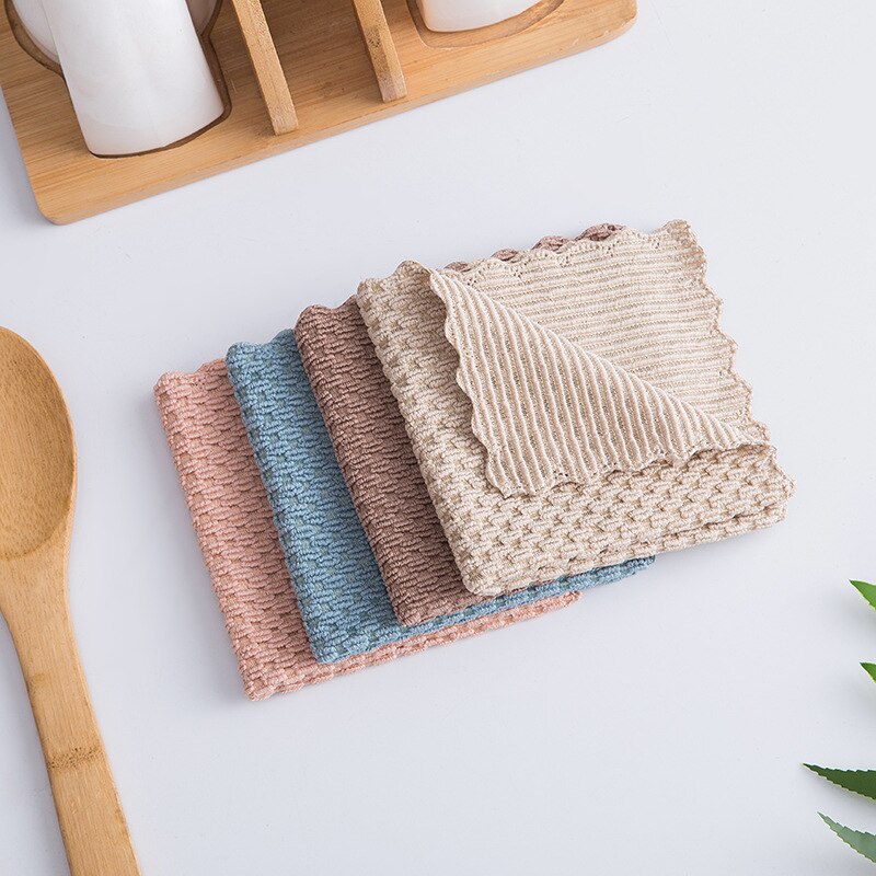1PC Kitchen Anti-grease wiping rags efficient Super Absorbent Microfiber Cleaning Cloth home washing dish kitchen Cleaning towel