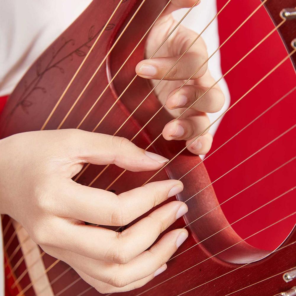 16 String Lyal Harp Portable Mahogany Lyre Harp Beginner Mahogany 16 String Harp Musical Instrument Harp With Tuning Lever