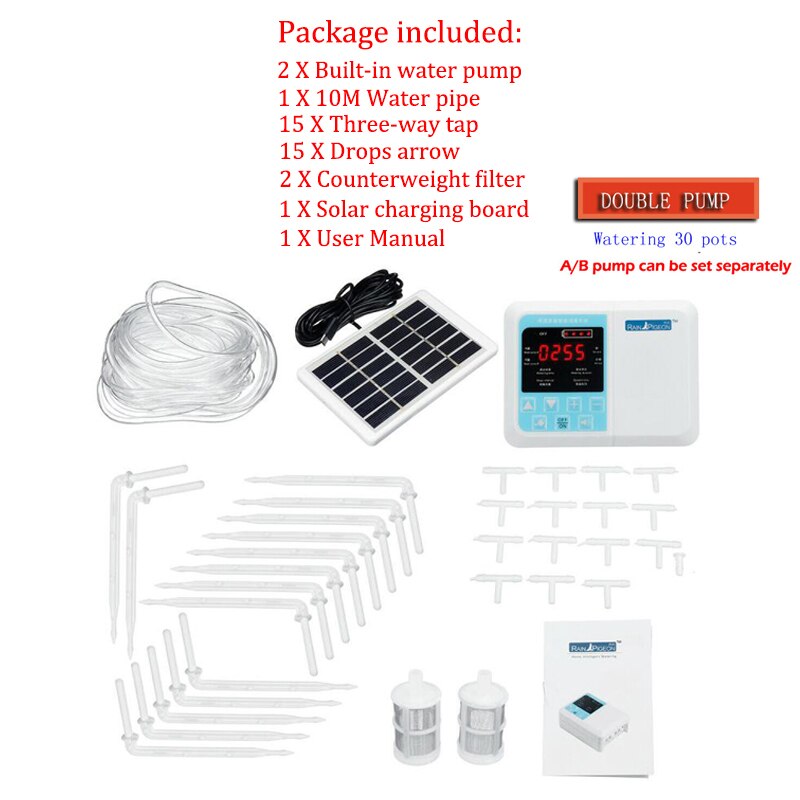 Solar Automatic Watering Device Garden Watering System Drip Irrigation System Controller Timer Indoor Potted Watering System: Yellow