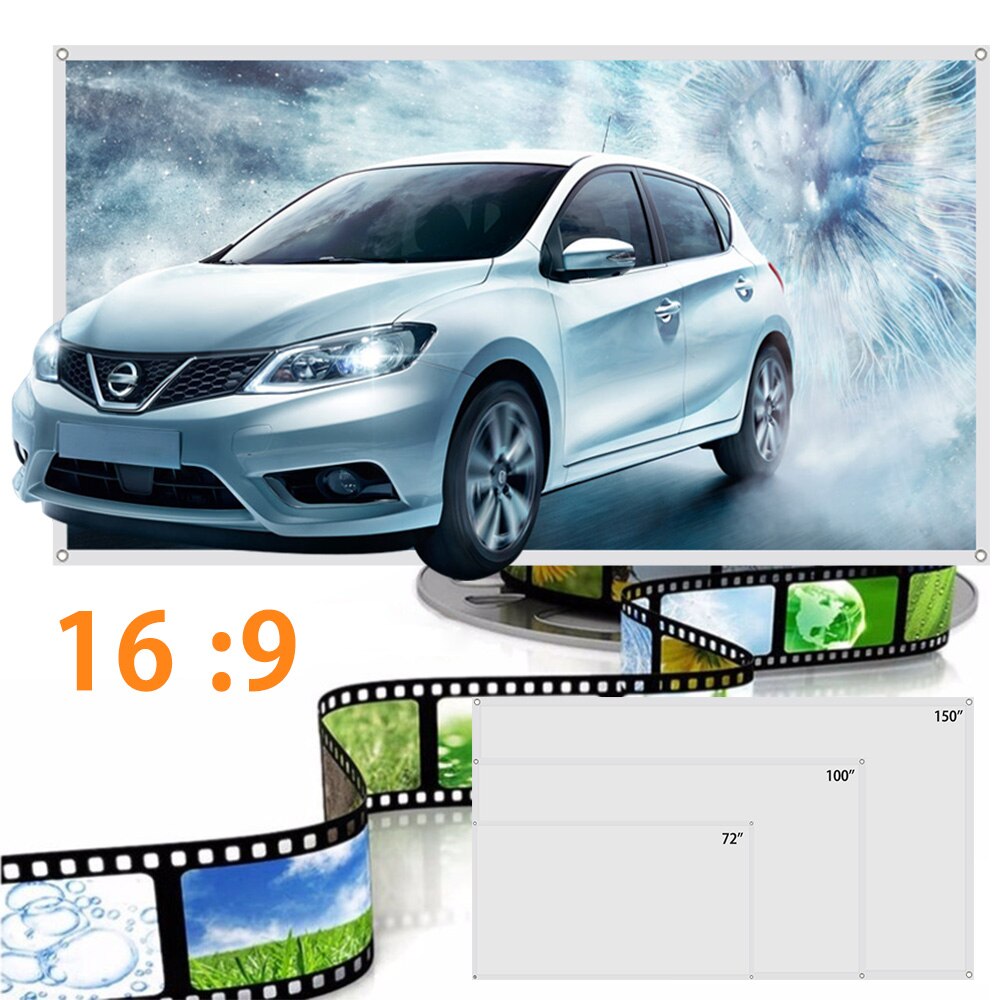 Projektionsleinwand 16:9 - 72/100/150 Zoll - Mattweiß Polyester - Tragbar - Anti-Licht - HD 3D