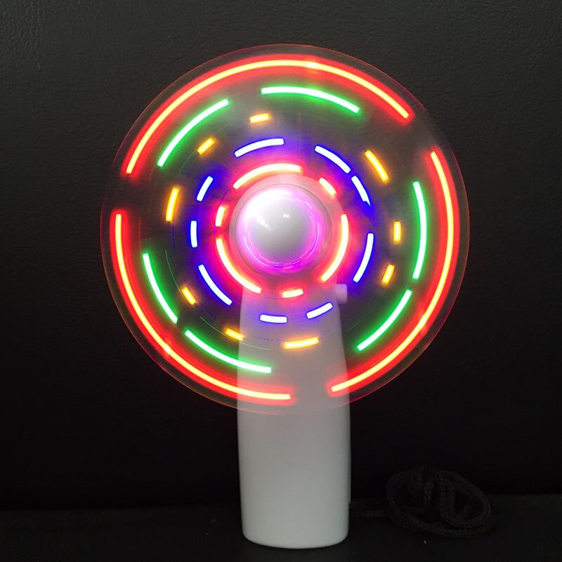 1PC portátil te amo patrón mixto Color LED aire travieso Mini ventilador de mano ventilador luminosa cartas 3 colores