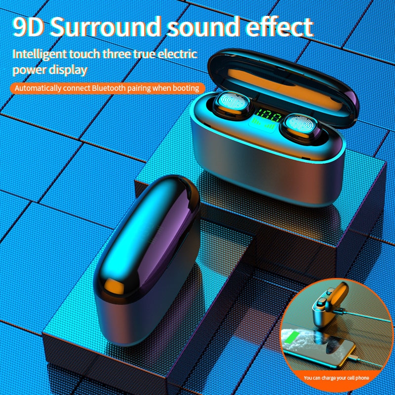 G5s bluetooth 5.0 oordopjes draadloze hoofdtelefoon met microfoon 3500 mah opladen ipx 7 waterdichte oordopjes headsets voor ios android