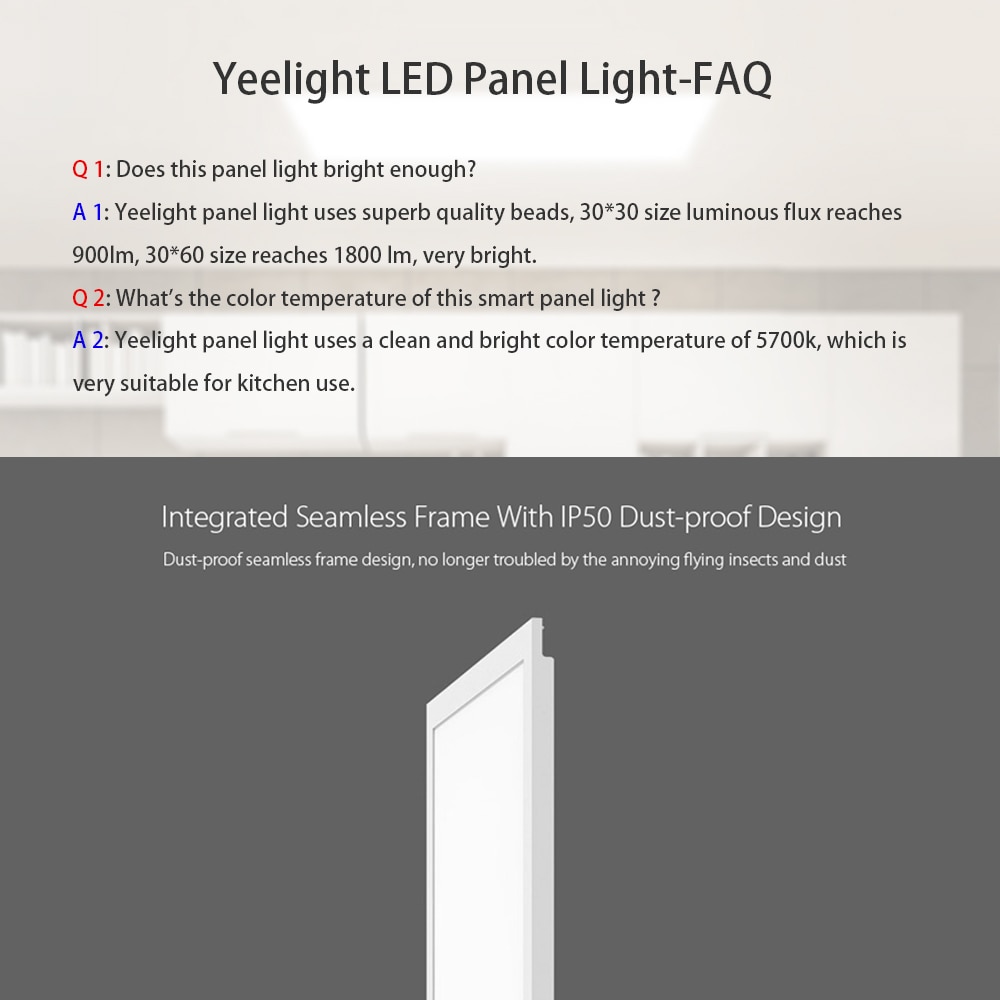 Yeelight Ultra Dunne Led Panel Licht App Afstandsbediening Stofdicht Plafondlamp Slaapkamer Woonkamer Keuken