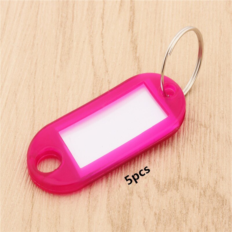 Colour Plastic key card Holder Keychain & Organizer Luggage ID Label Key rings Name Cards: Rose red