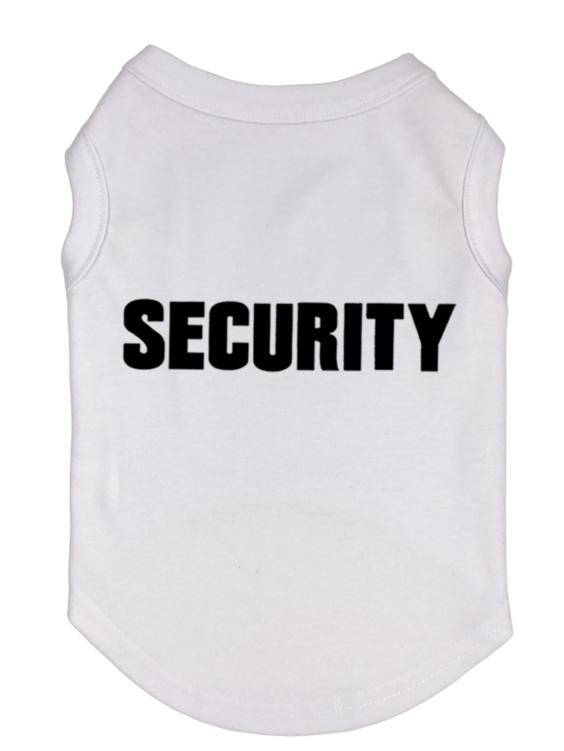 Dog Security Shirt Pet Puppy Guard Costume Cotton T-Shirt Summer Dog Clothes for Large Medium and Small Dogs German Shepherd: WHITE / XXS
