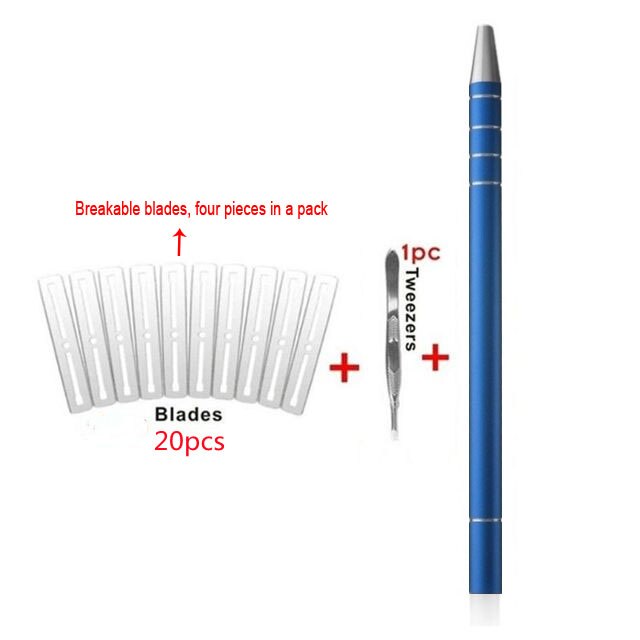 Shaving Razor Knife Pen for Hairstyle Hair Trimmers Eyebrows Shaving Hair Accessories Men&#39;s Shaving Supplies: Random with 20 blade
