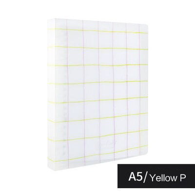 JIANWU japan KOKUYO Macaron note book loose leaf inner core A5 B5 notebook diary plan binder office school supplies ring binder: A5 Yellow purple