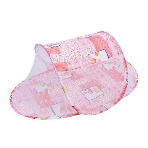 Tragbare Baby Bettwäsche Krippe Netting Klapp Baby Moskito Netze Bett Kinder Infant Bett Schlaf Kissen Für 0-3 Jahre alte Kinder: Rosa