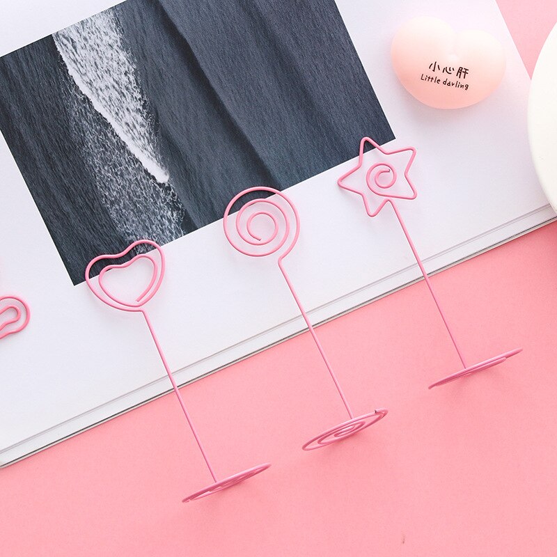 10 stuks/set memo naamkaarthouder cartoon flamingo vogelvormige fotohouder standaard plaats papier menu clips houders voor feest
