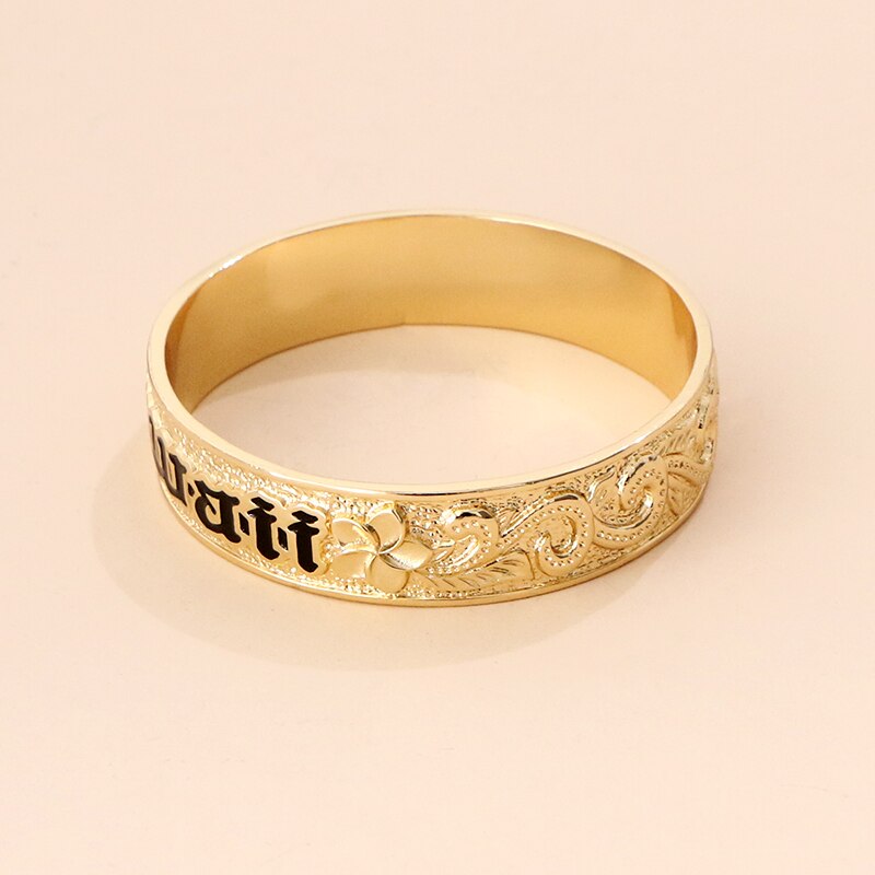 KOMI Inner Diameter 7 CM 100G Hawaii Samoa Marshall Polynesian Pohnpei Chuuk Tonga Words Man Woman Closed Bracelet Bangle GJZ389