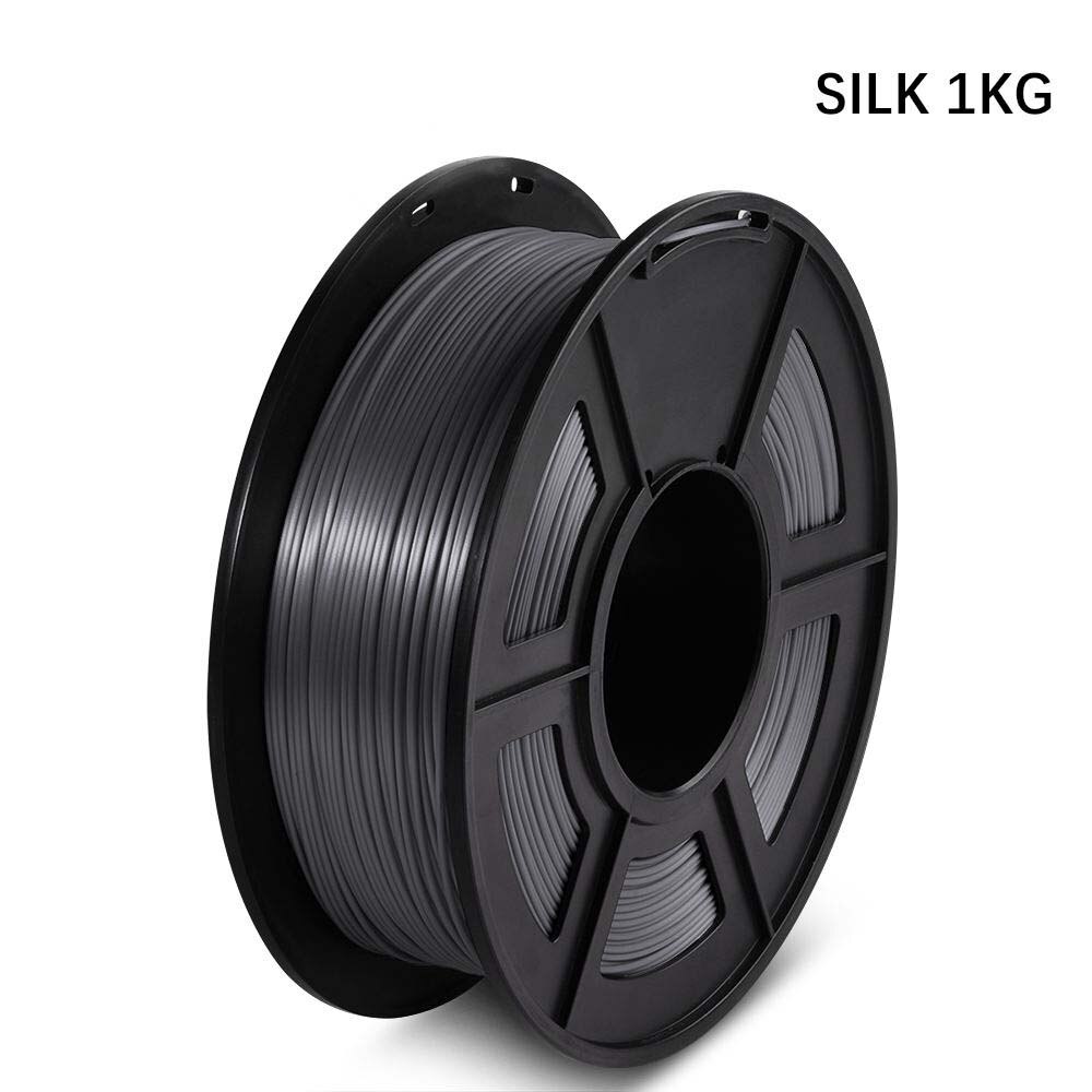 PLA Filament pla silk sffect 1KG For 3D Printers Filament 1.75MM 330M 2.2lbs Silk Texture Refills Biodegradable Material: SILK-BLACK