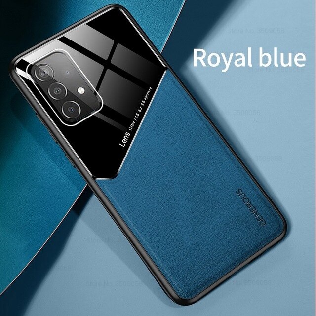 Funda de cuero con soporte magnético para samsung galaxy a72 5g sm-a726b/ds 6,7 ", carcasa de silicona a prueba de golpes: for samsung a72 5g / blue