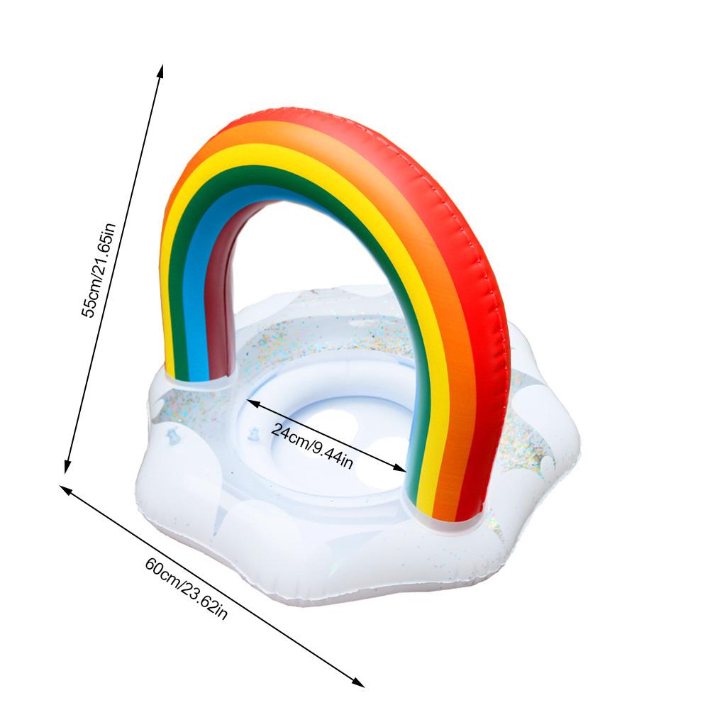 Kids PVC Swim Float Rainbow Swimming Ring Thickened Lifebuoy For Babies Toddlers