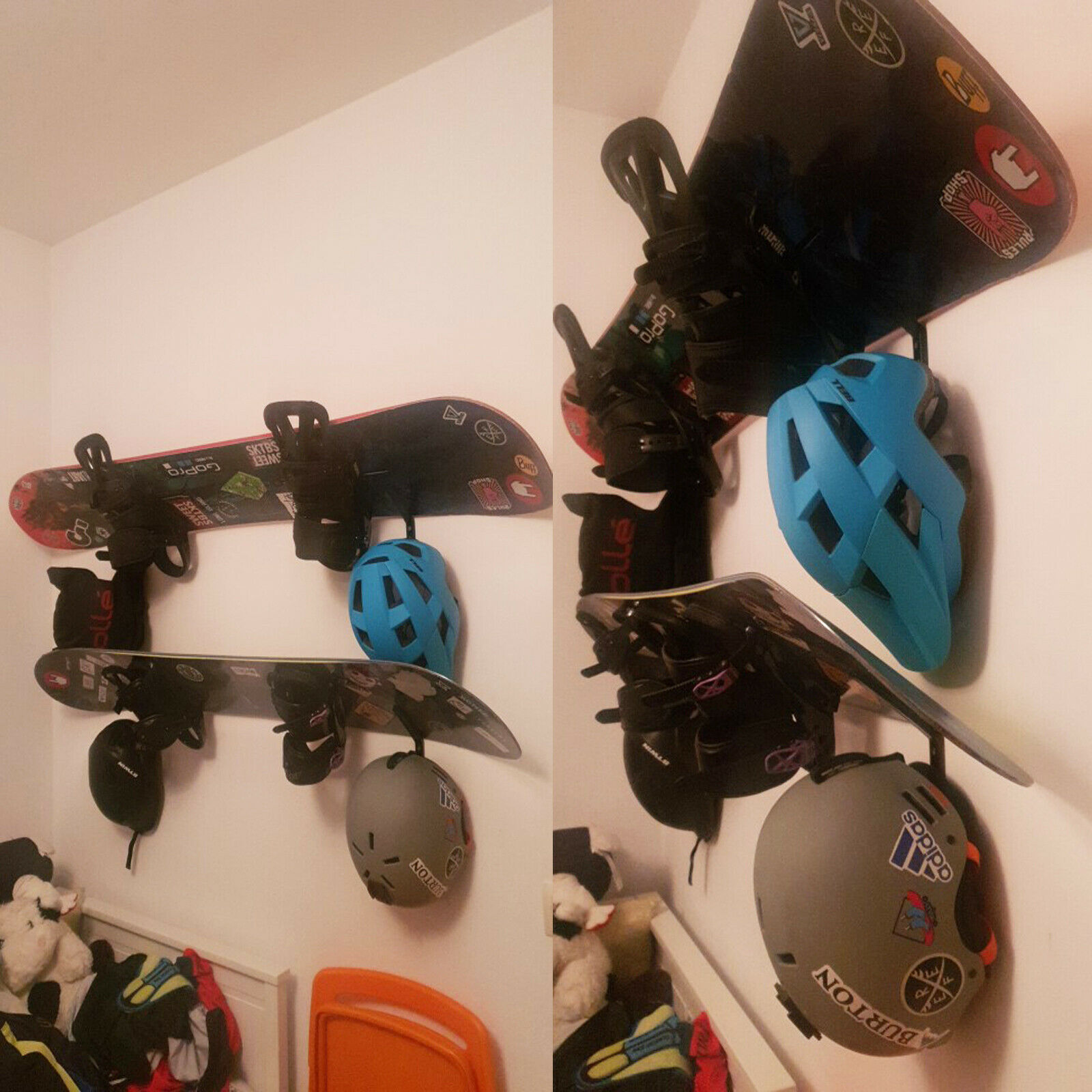 4x Snowboard Lagerung Gestell | Zauberstab Montieren Snowboard Aufhänger Longboard Anzeige Halfter