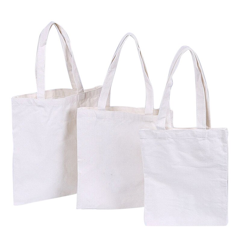 Sac à bandoulière en toile unie blanche et naturelle, 1PC, fourre-tout à bandoulière, fourre-tout pour Shopping: White 35cm by 40cm