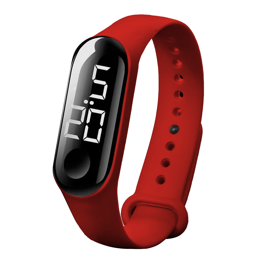 Reloj inteligente M3 para niños, pulsera electrónica multifuncional con pantalla táctil Simple, de vacaciones para estudiantes: Rojo
