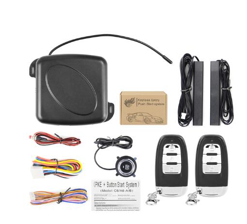 Auto Car Alarm Engine Push Start Button RFID Lock Ignition Starter Keyless Entry Start Stop Immobilizer Anti-theft System: C6-B
