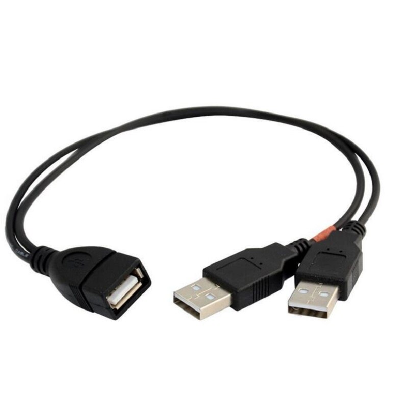 Câble d'alimentation USB Y pour ordinateur, un point, deux données, câble séparateur Double USB femelle vers USB 2.0 mâle, câble d'extension d'alimentation
