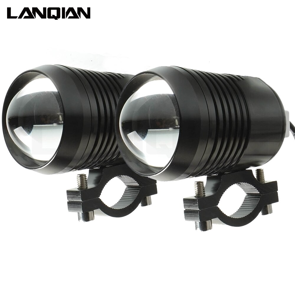 Universal 2PCS 30W Motorcycle LED Headlight 1200LM chip U2 Motorbike Driving Spotlight Street Moto Fog Spot Head Light Lamp