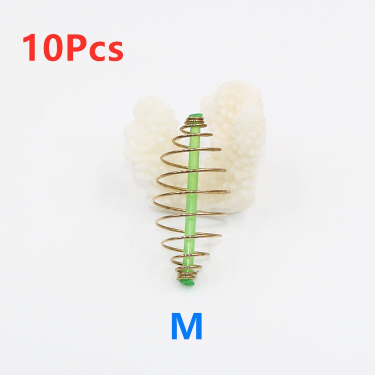 10/5 Pcs Fishing Bait Spring Lure Inline Hanging Tackle Stainless Steel Feeder Fishing Tools Fishing Accessories: 10Pcs M