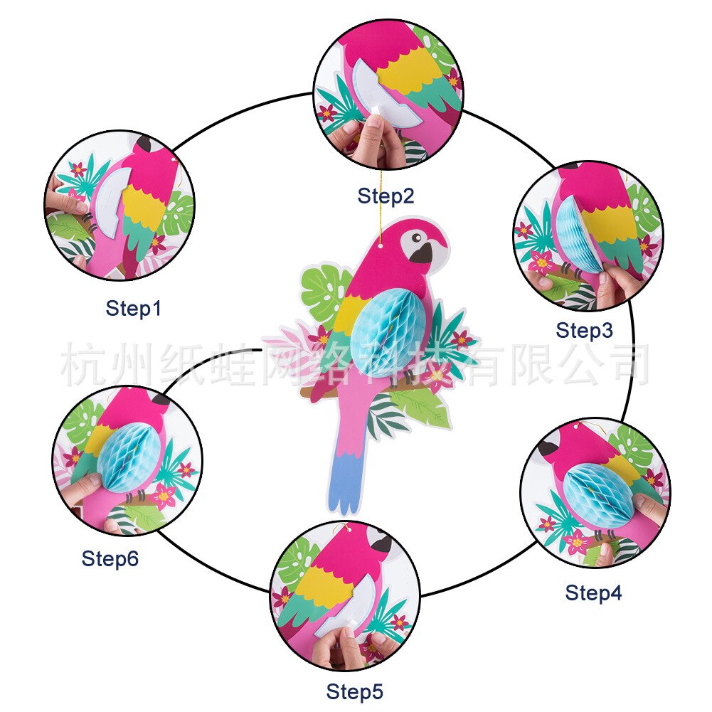 Home Decoration Model Torrid Zone Bird Honeycomb Three-piece Set Pendant Living Room Classroom Kindergarten Scene Decorativ