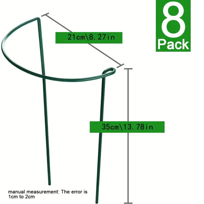 Estacas de soporte para plantas de 6 uds, estacas de Metal semicirculares para plantas de jardín, jaulas y soportes de peonías para interiores, anillo de soporte para plantas verdes