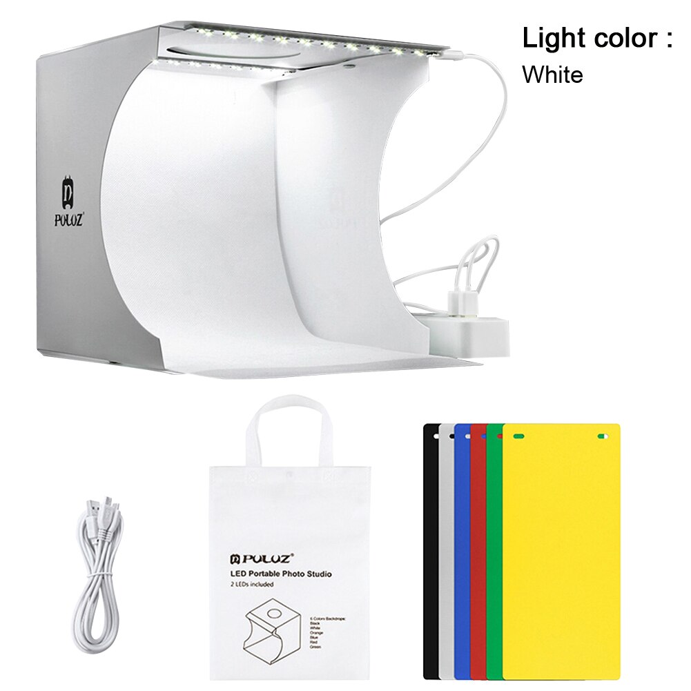 Mini Portable Practical Photo Studio Led Tabletop Shooting Light Box Jewelry Watch With Backdrops For Small Items: B