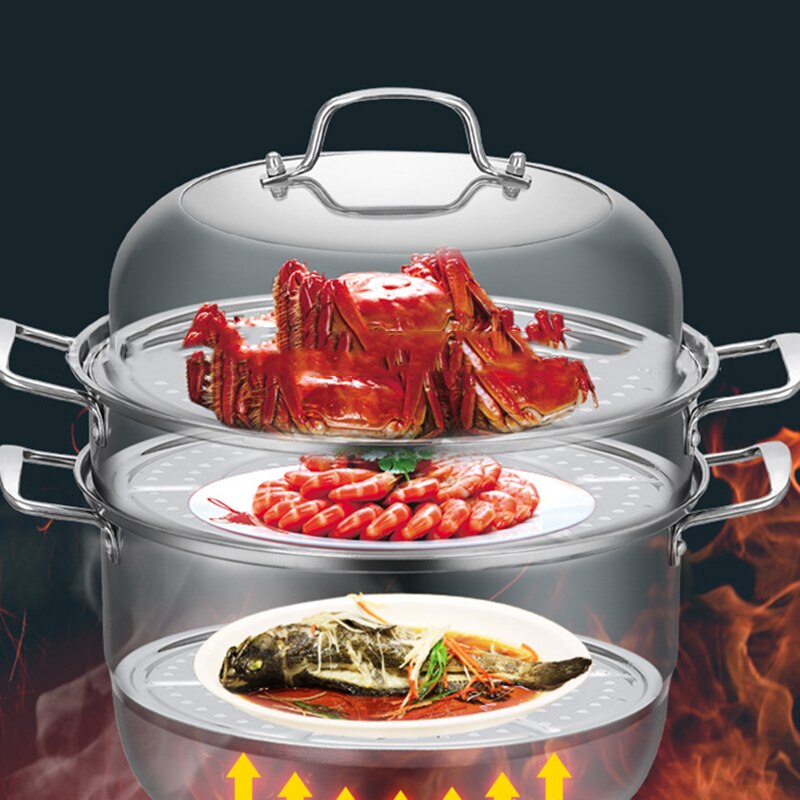 Tykkere rustfrit stål tre-lags multifunktions damper dampkande kogegrej køkken tilbehør