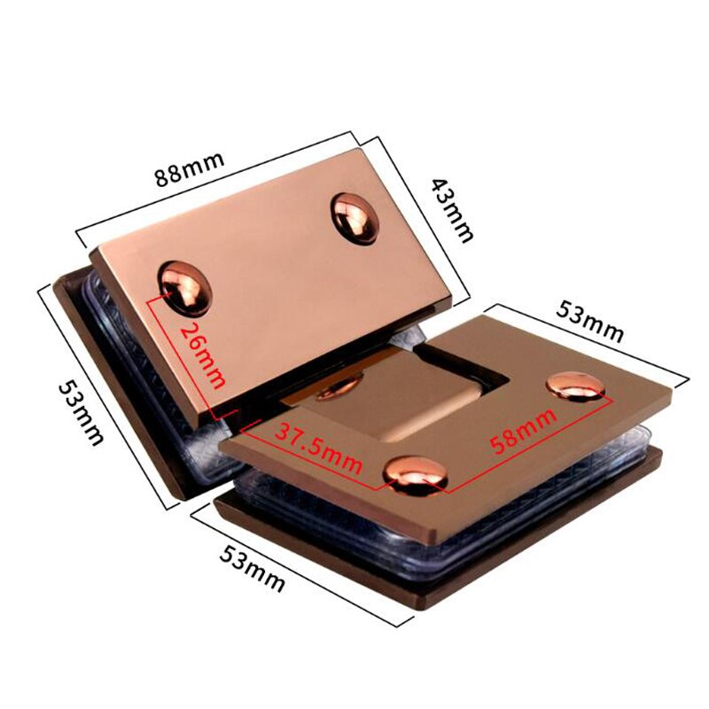 Rose Gold Dusche Installation Bausätze Dusche Glas Klemme Halterung Glas Türgriff Scharnier Gehäbenutzen Glas Tafel Unterstützung Bar
