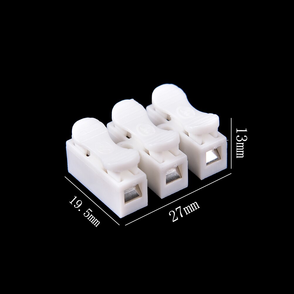 Conectores de Cable de resorte de CH-3, pinza de Cable eléctrico conector de bloque de terminales, tira de luz LED, conexión rápida de Cable, 20 piezas