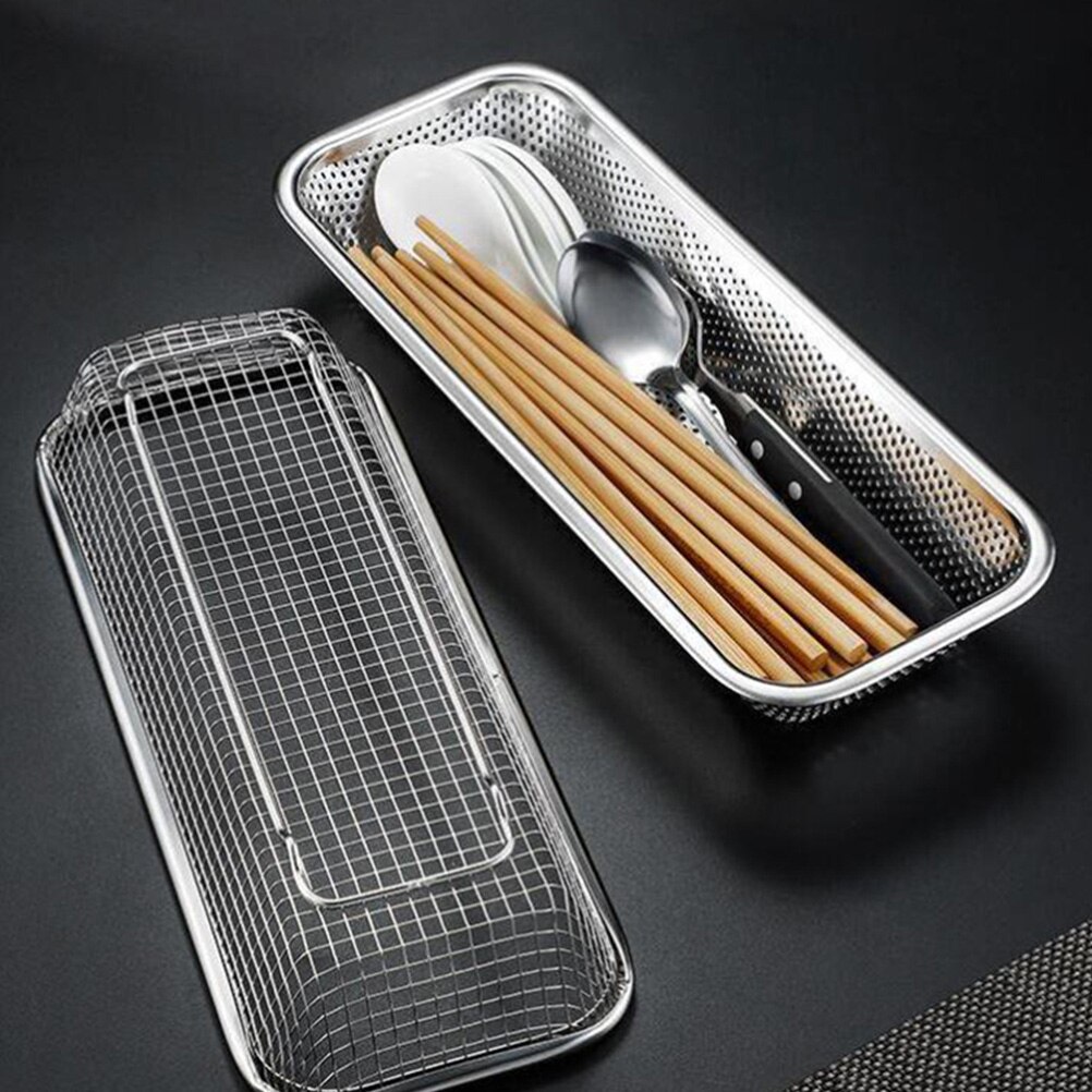 Keukengereihouder Aanrecht Bestek Caddy Gebruiksvoorwerp Droogrek voor Vork Lepel Mes, Wandgemonteerde Eetstokjes/Zilverwerk Houder, Gebruiksvoorwerpen Organizer met Afvoergaten