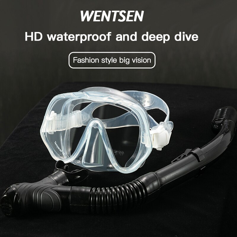 2020new big view Snorkel Diving Mask kits Snorkels Anti-Fog Goggles underwater spearfishing scuba diving equip