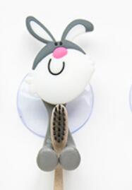 Multifunktionale Nette Cartoon Tier Saugnapf Zahnbürste Halter Haken Bad Zubehör 24 Farben: rabbit