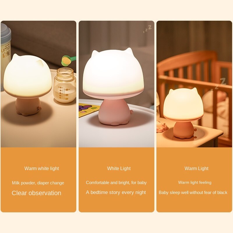 Remote control small night light charging bedroom bedside can adjust the brightness time off lamp wireless desk lamp night light