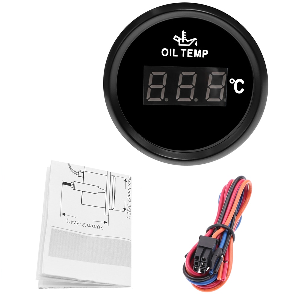 Lcd Digitale Olie Temperatuurmeter 50 ~ 150 Graden Display Boot Auto Olie Temp Gauge Met Rode Backlight