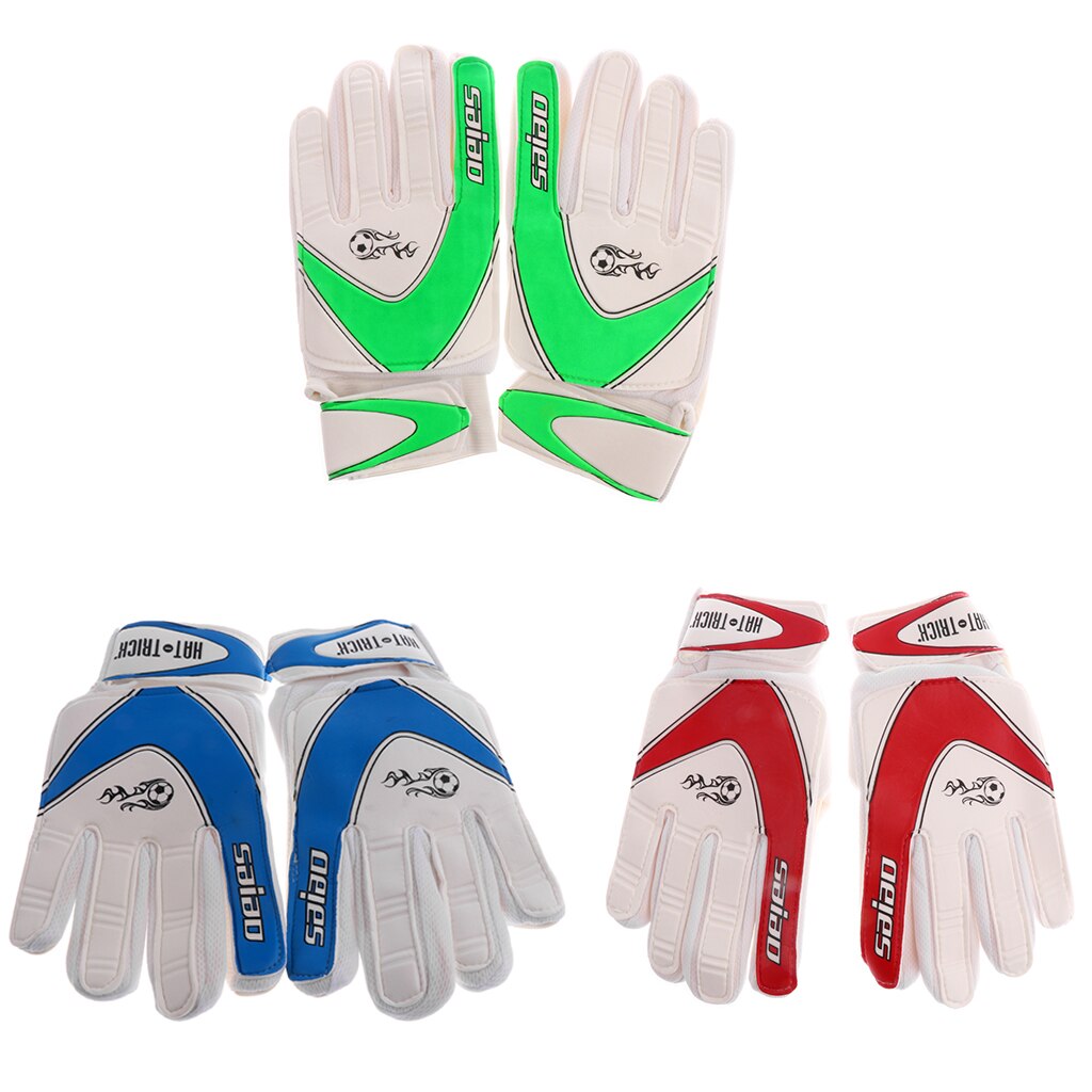 Kids Youth Soccer Goalie Goalkeeper Gloves Pro Football Finger Saver Size 7#