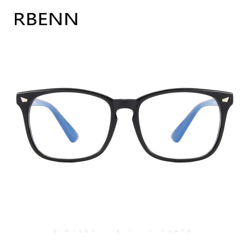 Rbenn blauw licht blokkerende computerbril, vierkante nerdbril, montuur, anti-oogvermoeidheid, hoofdpijn, computerleesbril  uv400
