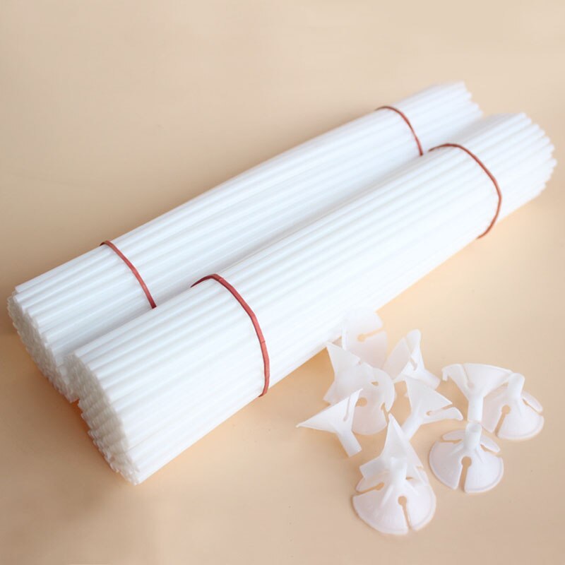Lote de 10 unidades de varilla para Globo de látex de 30cm o 35cm, soporte para Globo de aluminio, varillas de PVC, palos portaglobos con accesorios de decoración para fiestas y vasos
