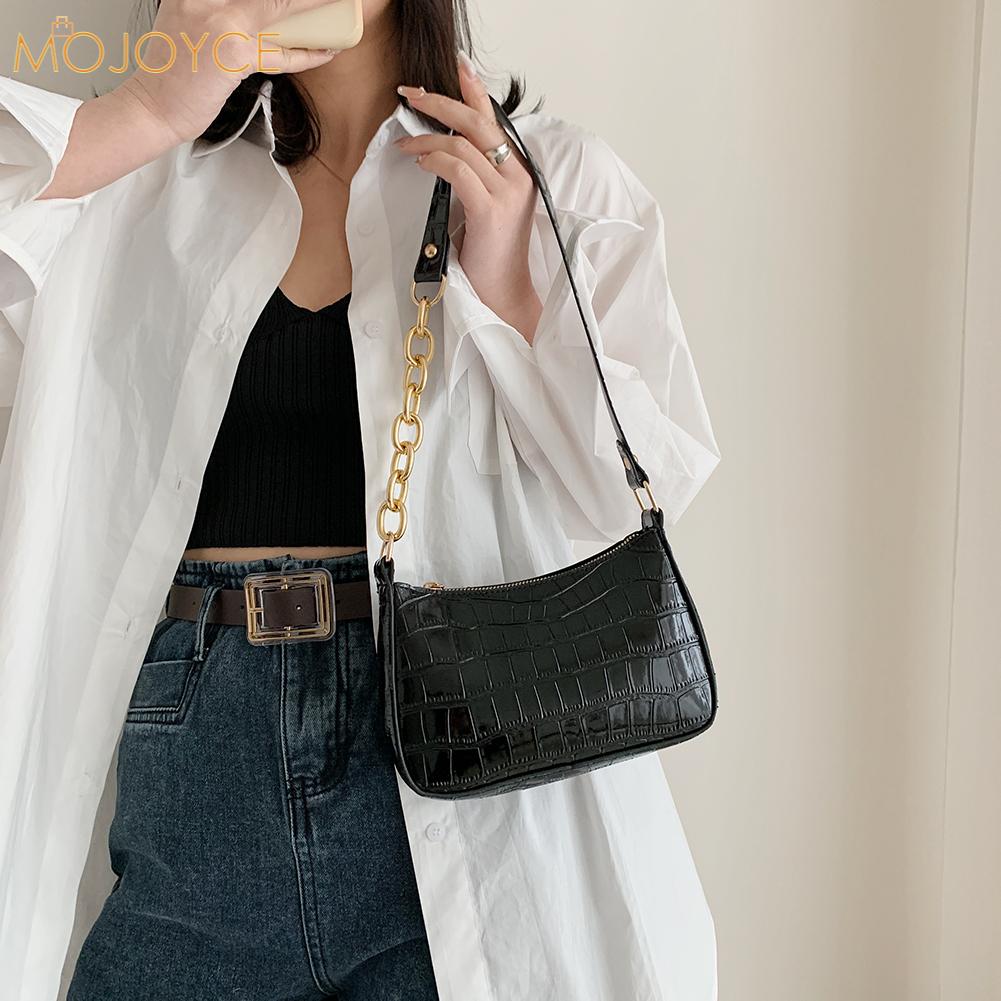 Vrouwen Alligator Patroon Schouder Onderarm Zakken Rits Pu Lederen Portemonnees