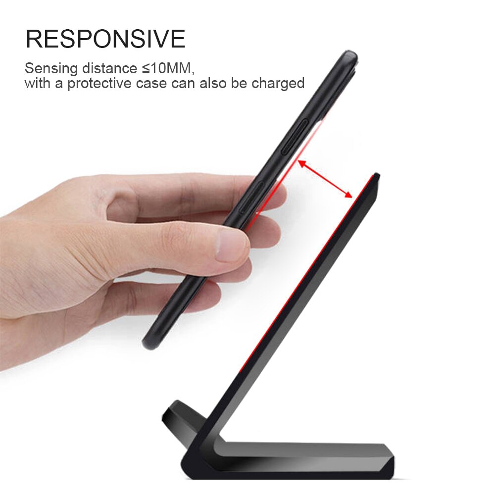 10W Qi Wireless Charger Stand For iPhone 13 12 11 Pro X XS Max XR 8 Fast Charging For Samsung S21 Plus Dock Station Phone Holder