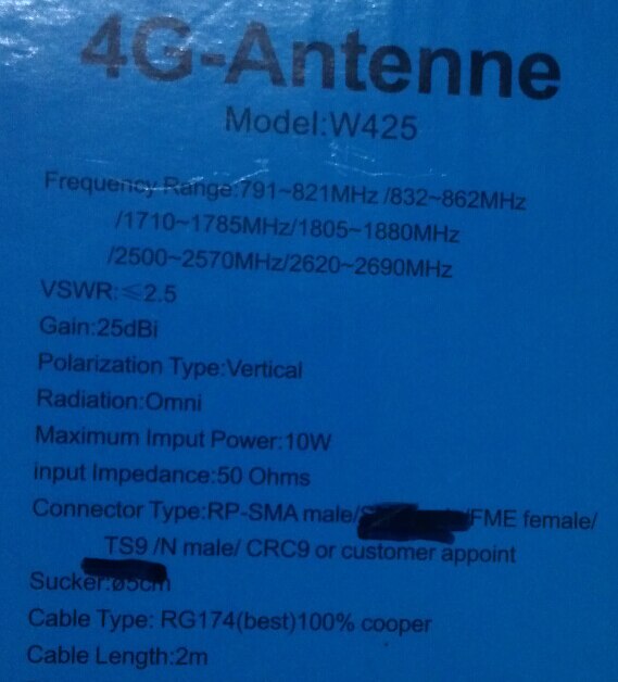 25dbi huawei 3G 4g lte Antenne Signaal Versterken CRC9 Connector w425 voor huawei 3G Modem antenne