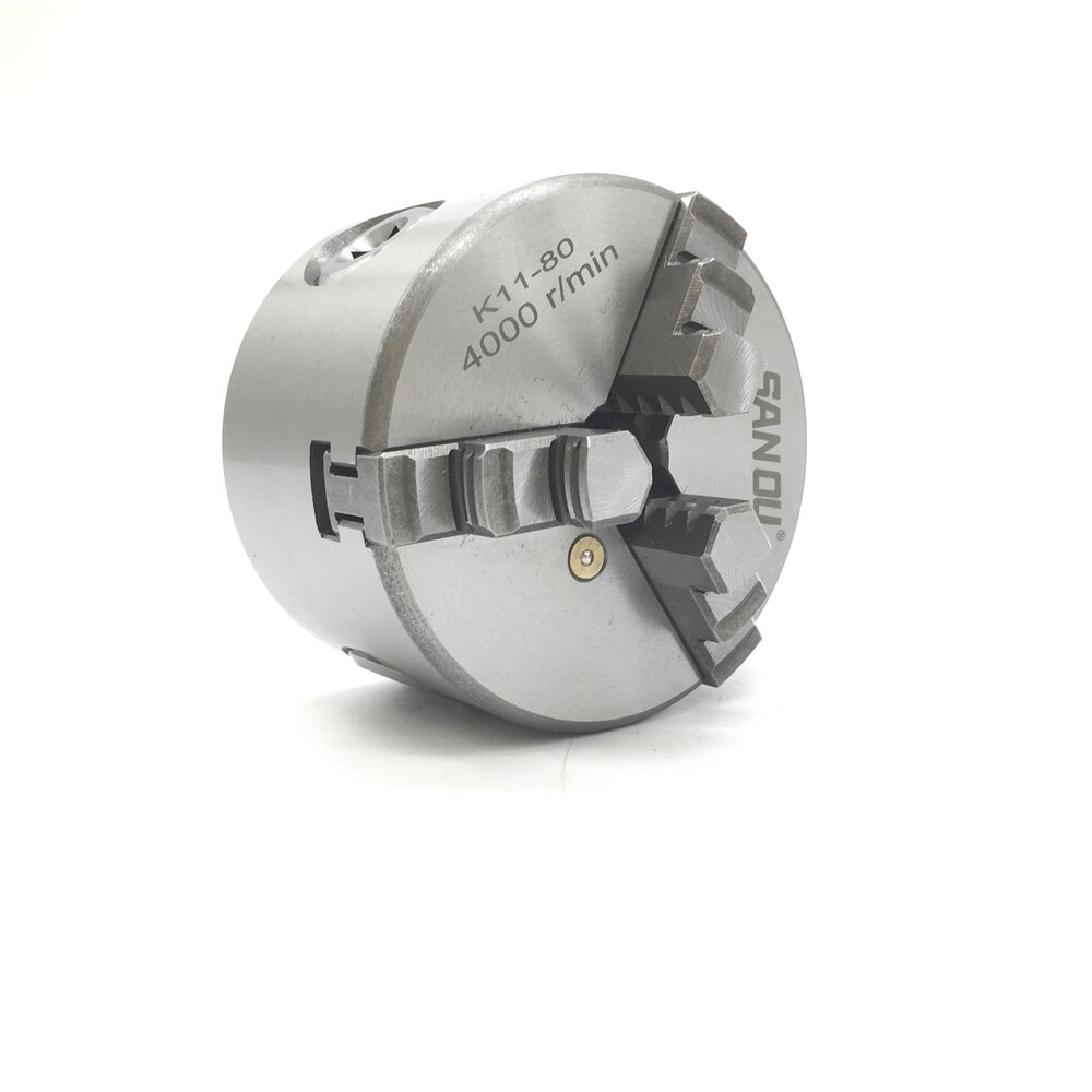 3 Inch 3 Jaw Self Centering Lathe Chuck K11-80 - Hardened Steel Chuck For CNC & Manual Lathes