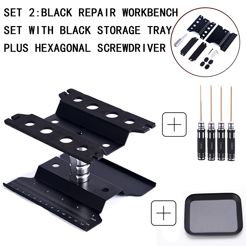 Herramienta de coche RC, soporte de trabajo de elevación, plataforma de montaje, estación de reparación giratoria de 360 grados para coche trepador de Buggy 1/10 1/8: Caqui oscuro