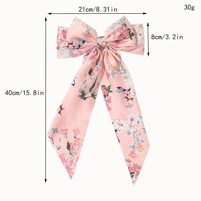 Gestreepte Bloemenprint Strik Haar Clips Lint Haarspeld Twee-Lagen Oversized Bows Haar Clip Haarspeldjes Meisjes Haar Accessoires