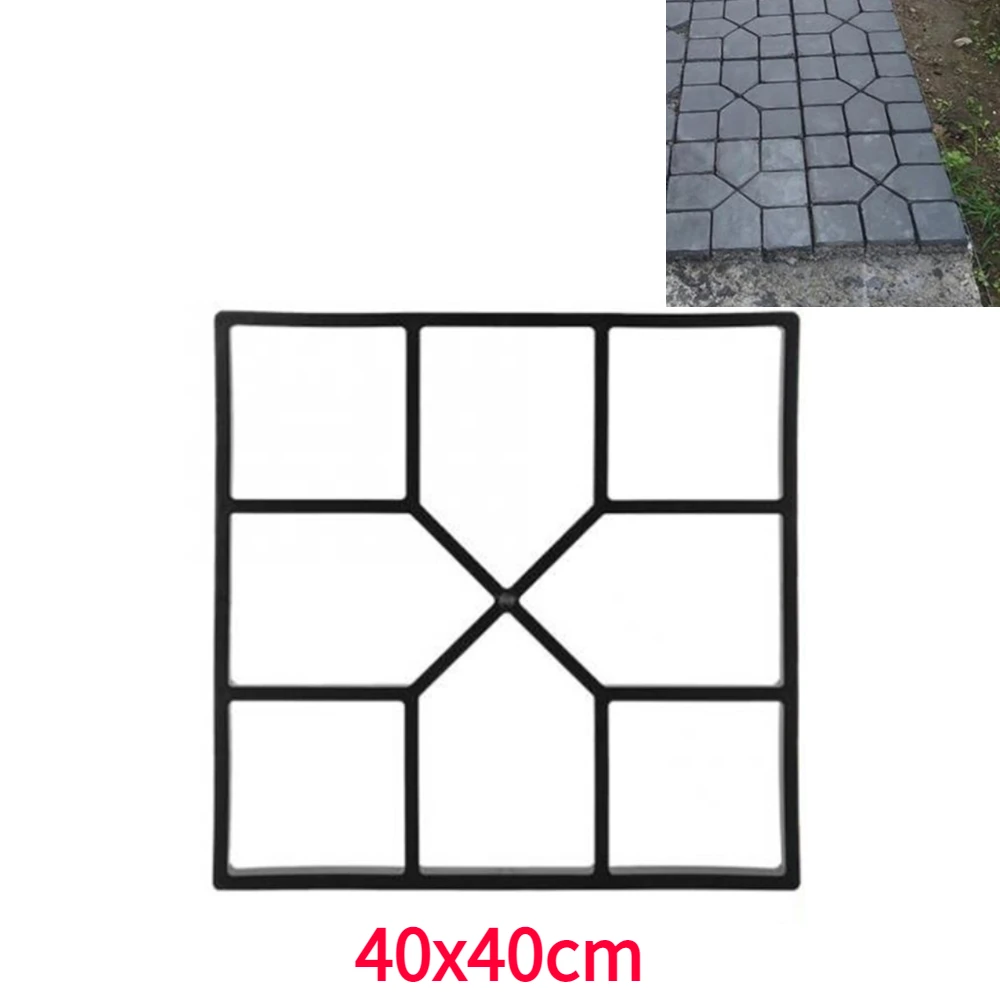 Diy Pad Maker Bestrating Mallen Steen Baksteen Betonnen Mal Beton Cement Wandeling Tuin Pad Bestrating Bestrating Bestrating Herbruikbare Patio Mallen Paviment: Donkergrijs