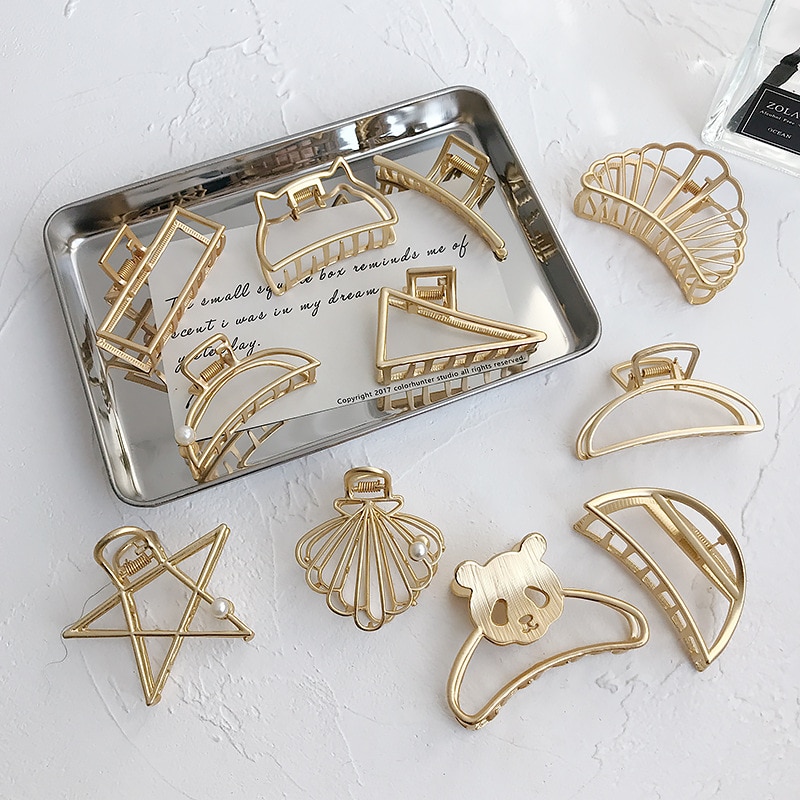 Alloy Geometric Hair Clips Women Girls Claw Clip Hair Claws Hair Clamps Claw Clips Hairpins Barrette Crab Hair Accessories
