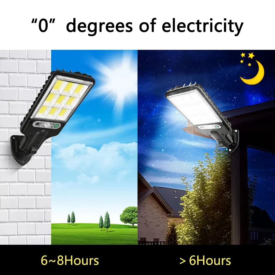 Kraftig udendørs solcellelampe til gadevæg - ideel til havebelysning i sollys med bevægelsessensor og superlys led