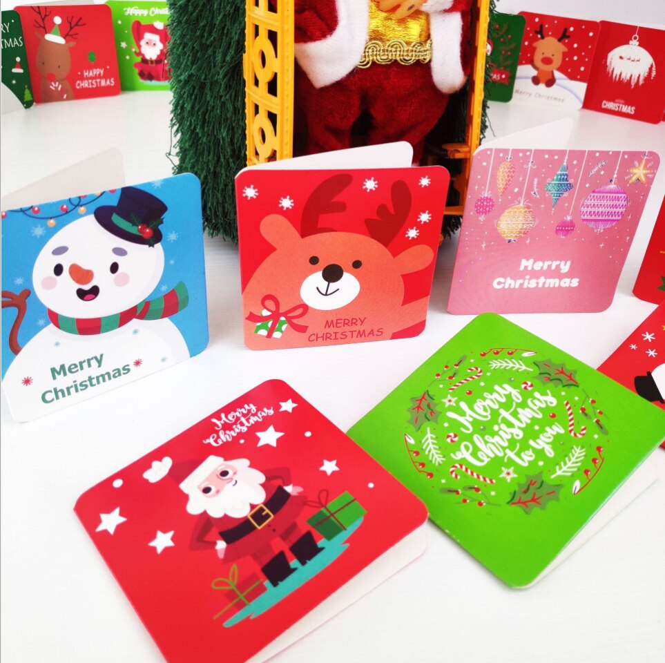 5Pcs/lot Cute Christmas series Greeting Card Postcard Birthday Card Set Message Card