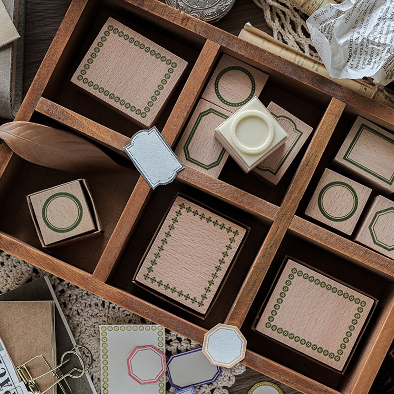Marco Vintage INS Style etiquetas decoración sello sellos de goma madera para Scrapbooking papelería DIY Craft ESTAMP estándar