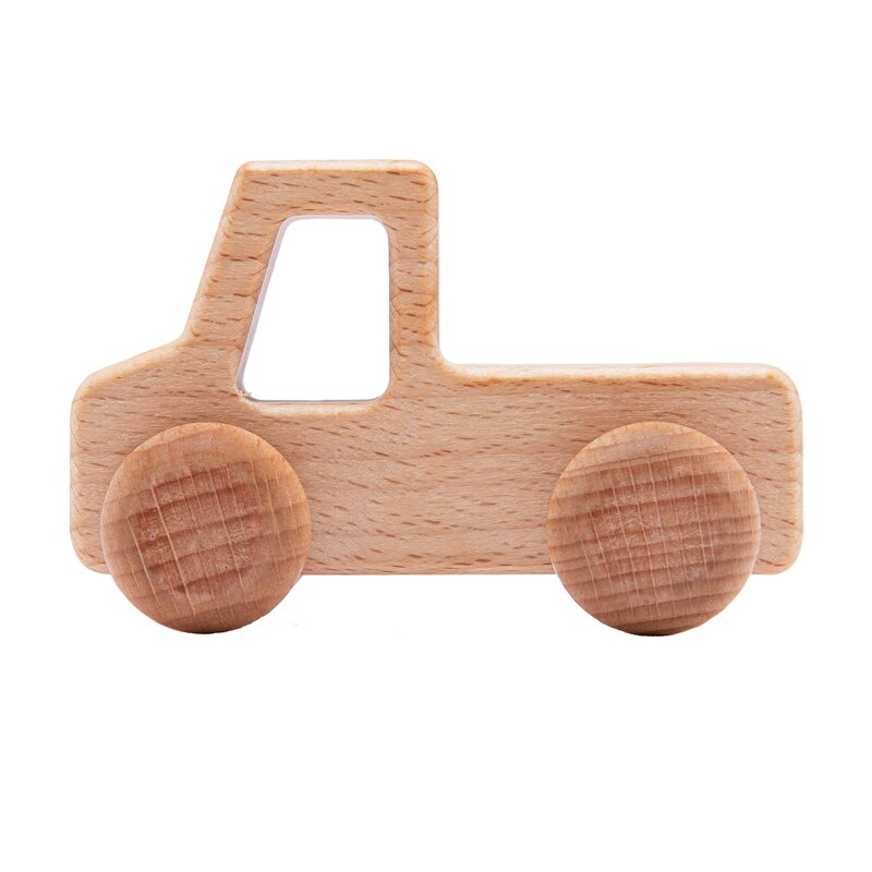 Baby Toys Beech Wooden Blocks Wooden Car Cartoon Educational Montessori Toys For Children Teething Baby Birthday Products: 3